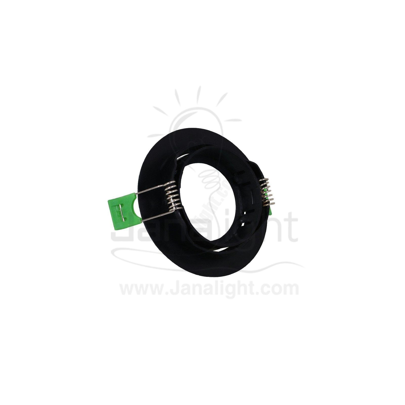 سبوت لايت فارغ متحرك مسطح مدور بلاستك اسود جنى لايت Jn403 Single Round Black Spotlight Frame